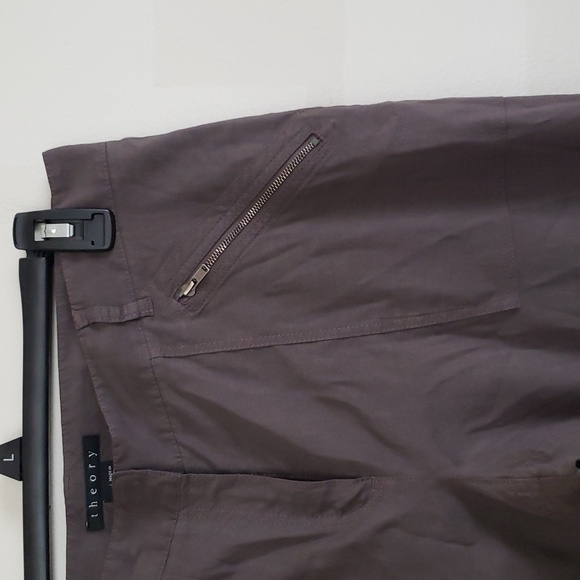 Theory gray pants elastic ankle joggers, square front pockets, back flap pockets - Picture 5 of 11